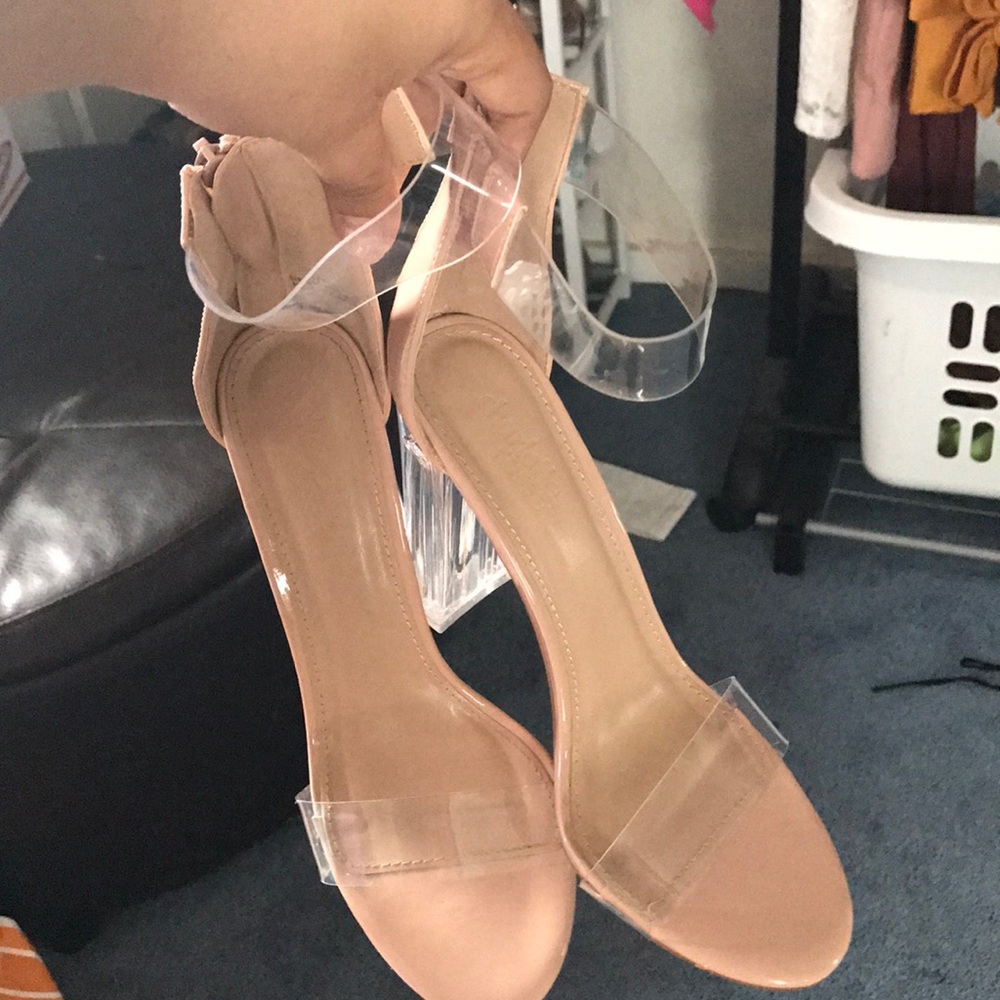 Clear two piece heels